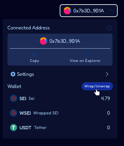 Connected address and Wrap/Unwrap option