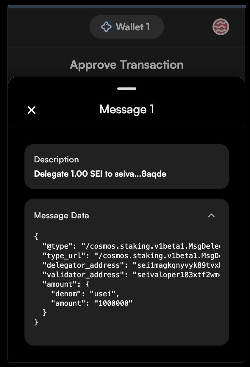 Example of signing a CosmWasm transaction