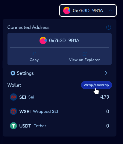 Connected address and Wrap/Unwrap option